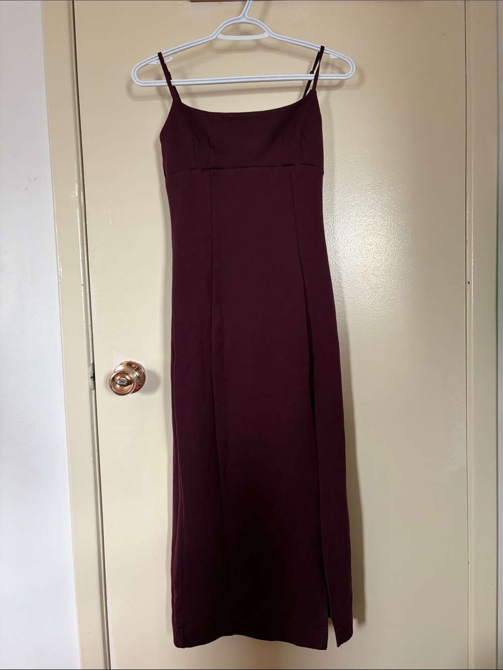 Zara Burgundy Slip Maxi Dress with Thin Straps